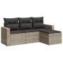 Garden sofa set 4 pieces with gray synthetic rattan cushions by , Modular outdoor sofas - Ref: Foro24-3251209, Price: 293,62 ...