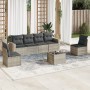 Gartensofa-Set, 7-teilig, mit Kissen, aus hellem grauem PE-Rattan. von , Modulare Sofas für den Außenbereich - Ref: Foro24-32...