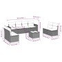 Set muebles jardín 9 pzas y cojines ratán sintético gris claro de , Sofás modulares de exterior - Ref: Foro24-3251199, Precio...