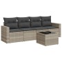 Garden sofa set and cushions 5 pieces light gray synthetic rattan by , Modular outdoor sofas - Ref: Foro24-3251029, Price: 36...