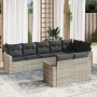 Gartensofagarnitur 8-teilig mit grauen Polstern aus synthetischem Rattan von , Modulare Sofas für den Außenbereich - Ref: For...