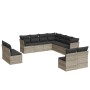 Garden sofa set 11 pieces and gray synthetic rattan cushions by , Garden sets - Ref: Foro24-3217822, Price: 761,83 €, Discoun...