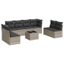 Set muebles jardín 9 pzas y cojines ratán sintético gris claro de , Conjuntos de jardín - Ref: Foro24-3217462, Precio: 601,99...