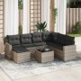 Gartensofagarnitur 8-teilig mit grauen Polstern aus synthetischem Rattan von , Modulare Sofas für den Außenbereich - Ref: For...