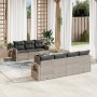 Garden sofa set 8 pieces and gray synthetic rattan cushions by , Garden sets - Ref: Foro24-3252269, Price: 611,99 €, Discount: %