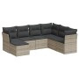 7-piece garden sofa set with light gray PE rattan cushions by , Garden sets - Ref: Foro24-3217992, Price: 494,36 €, Discount: %