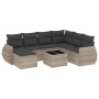 Garden sofa set 8 pieces and gray synthetic rattan cushions by , Garden sets - Ref: Foro24-3254049, Price: 595,28 €, Discount: %