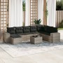 Set muebles jardín 9 pzas y cojines ratán sintético gris claro de , Conjuntos de jardín - Ref: Foro24-3255309, Precio: 669,32...