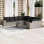 Garden sofa set 11 pieces and gray synthetic rattan cushions by , Garden sets - Ref: Foro24-3255459, Price: 836,15 €, Discoun...