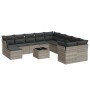 Garden sofa set 12 pieces and gray synthetic rattan cushions by , Garden sets - Ref: Foro24-3218622, Price: 818,99 €, Discoun...