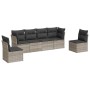 Garden sofa set 6 pieces and gray synthetic rattan cushions by , Garden sets - Ref: Foro24-3217372, Price: 423,34 €, Discount: %