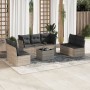 Garden sofa set 8 pieces and gray synthetic rattan cushions by , Garden sets - Ref: Foro24-3217422, Price: 544,38 €, Discount: %