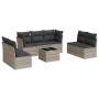 Garden sofa set 8 pieces and gray synthetic rattan cushions by , Garden sets - Ref: Foro24-3217422, Price: 544,38 €, Discount: %