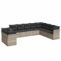 Set of 10-piece garden sofas with light gray synthetic rattan cushions by , Garden sets - Ref: Foro24-3217862, Price: 743,94 ...