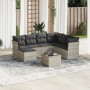 Garden sofa set 8 pieces and gray synthetic rattan cushions by , Garden sets - Ref: Foro24-3218002, Price: 547,30 €, Discount: %