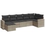 7-piece garden sofa set with light gray PE rattan cushions by , Garden sets - Ref: Foro24-3219272, Price: 485,45 €, Discount: %