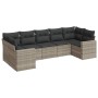 7-piece garden sofa set with light gray PE rattan cushions by , Garden sets - Ref: Foro24-3219382, Price: 522,12 €, Discount: %