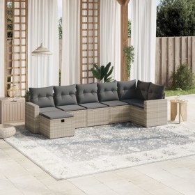 7-piece garden sofa set with light gray PE rattan cushions by , Garden sets - Ref: Foro24-3263508, Price: 490,99 €, Discount: %