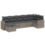 7-piece garden sofa set with light gray PE rattan cushions by , Garden sets - Ref: Foro24-3263508, Price: 491,80 €, Discount: %