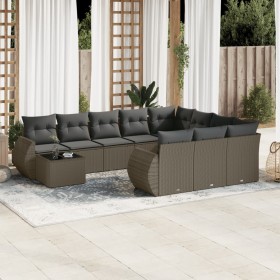 Garden sofa set 11 pieces and gray synthetic rattan cushions by , Garden sets - Ref: Foro24-3254269, Price: 833,11 €, Discoun...