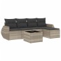 Garden sofa set 6 pieces and gray synthetic rattan cushions by , Garden sets - Ref: Foro24-3253639, Price: 439,63 €, Discount: %