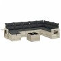 Set muebles jardín 9 pzas y cojines ratán sintético gris claro de , Conjuntos de jardín - Ref: Foro24-3263908, Precio: 616,75...