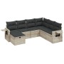 7-piece garden sofa set with light gray PE rattan cushions by , Garden sets - Ref: Foro24-3263838, Price: 495,69 €, Discount: %