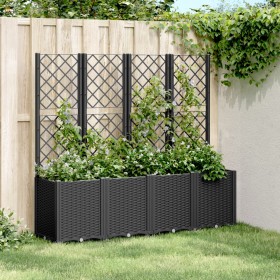 Planter with black PP trellis 160x40x140 cm by , Pots and planters - Ref: Foro24-367873, Price: 180,52 €, Discount: %