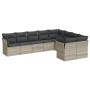 Set muebles jardín 9 pzas y cojines ratán sintético gris claro de , Conjuntos de jardín - Ref: Foro24-3218172, Precio: 661,20...