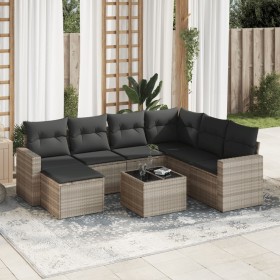 Gartensofagarnitur 8-teilig mit grauen Polstern aus synthetischem Rattan von , Gartensets - Ref: Foro24-3219302, Preis: 539,1...