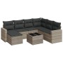 Garden sofa set 8 pieces and gray synthetic rattan cushions by , Garden sets - Ref: Foro24-3219302, Price: 539,13 €, Discount: %