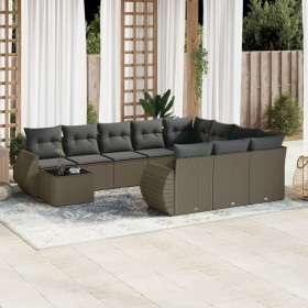 Gartensofagarnitur 11-teilig mit grauen Polstern aus synthetischem Rattan von , Modulare Sofas für den Außenbereich - Ref: Fo...