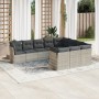 Gartensofa-Set, 10-teilig, mit Kissen, aus hellem grauen Kunststoff-Rattan. von , Gartensets - Ref: Foro24-3218222, Preis: 71...