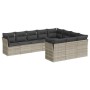 Gartensofa-Set, 10-teilig, mit Kissen, aus hellem grauen Kunststoff-Rattan. von , Gartensets - Ref: Foro24-3218222, Preis: 71...