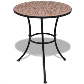 Mesa de bistro de mosaico terracota 60 cm de vidaXL, Mesas de jardín - Ref: Foro24-41528, Precio: 82,92 €, Descuento: %