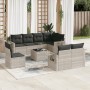 Garden furniture set 9 pieces and light gray synthetic rattan cushions by , Garden sets - Ref: Foro24-3220451, Price: 658,31 ...