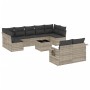 Gartensofa-Set, 10-teilig, mit Kissen, aus hellem grauen Kunststoff-Rattan. von , Gartensets - Ref: Foro24-3220631, Preis: 71...