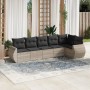 Garden sofa set 6 pieces and gray synthetic rattan cushions by , Garden sets - Ref: Foro24-3221391, Price: 455,44 €, Discount: %