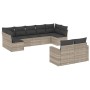 Set muebles jardín 9 pzas y cojines ratán sintético gris claro de , Conjuntos de jardín - Ref: Foro24-3219412, Precio: 651,89...