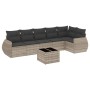 7-piece garden sofa set with light gray PE rattan cushions by , Garden sets - Ref: Foro24-3221401, Price: 508,99 €, Discount: %