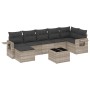 Set de sofás de jardín 8 pzas y cojines ratán sintético gris de , Conjuntos de jardín - Ref: Foro24-3220491, Precio: 545,12 €...