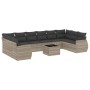 Set de sofás de jardín 11 pzas y cojines ratán sintético gris de , Sofás modulares de exterior - Ref: Foro24-3221881, Precio:...