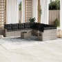 Garden sofa set 11 pieces and gray synthetic rattan cushions by , Garden sets - Ref: Foro24-3253059, Price: 819,25 €, Discoun...