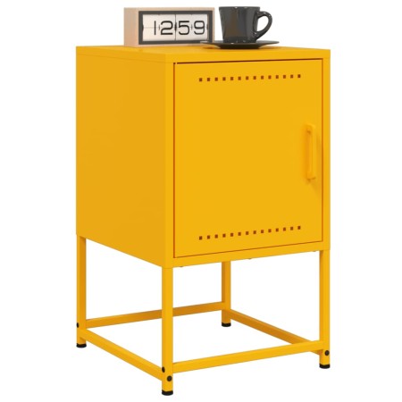 Bedside tables 2 units yellow mustard steel 36x39x60.5 cm by , Nightstands - Ref: Foro24-846453, Price: 91,99 €, Discount: %