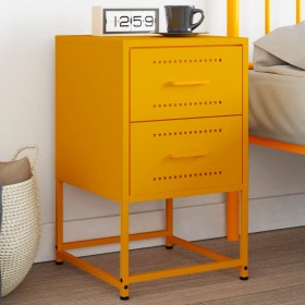 Yellow mustard steel bedside table 36x39x60.5 cm by , Nightstands - Ref: Foro24-846464, Price: 69,64 €, Discount: %