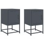 Bedside tables 2 units anthracite gray steel 36x39x60.5 cm by , Nightstands - Ref: Foro24-846451, Price: 91,32 €, Discount: %