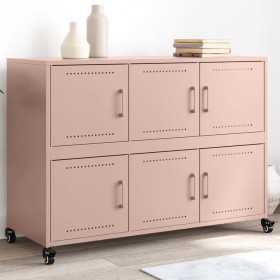 Cold-rolled steel sideboard in pink 100.5x39x72 cm by , Sideboards - Ref: Foro24-846741, Price: 140,02 €, Discount: %