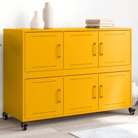 Cold-rolled steel sideboard in mustard yellow, 100.5x39x72 cm by , Sideboards - Ref: Foro24-846743, Price: 145,96 €, Discount: %