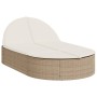 Double sun lounger with beige synthetic rattan cushions by , Loungers - Ref: Foro24-368650, Price: 252,91 €, Discount: %