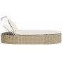 Double sun lounger with beige synthetic rattan cushions by , Loungers - Ref: Foro24-368650, Price: 252,91 €, Discount: %